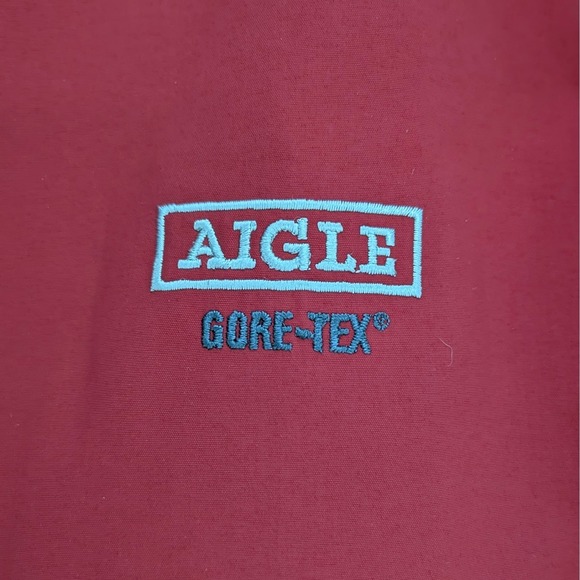 Aigle Gore-Tex Waterproof Jacket Men's XL Red Hooded Shell - Picture 12 of 15